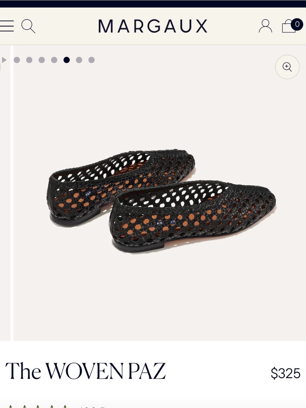 Margaux Black Woven Leather Ballet Flat - Picture 2 of 5